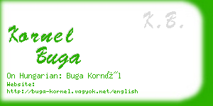 kornel buga business card